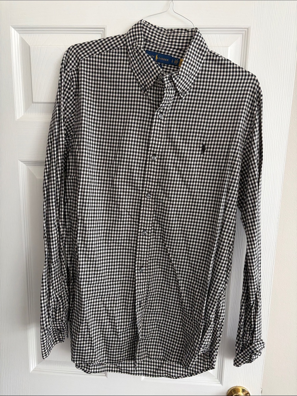 Ralph Lauren Black & White Gingham Button-Down Shirt